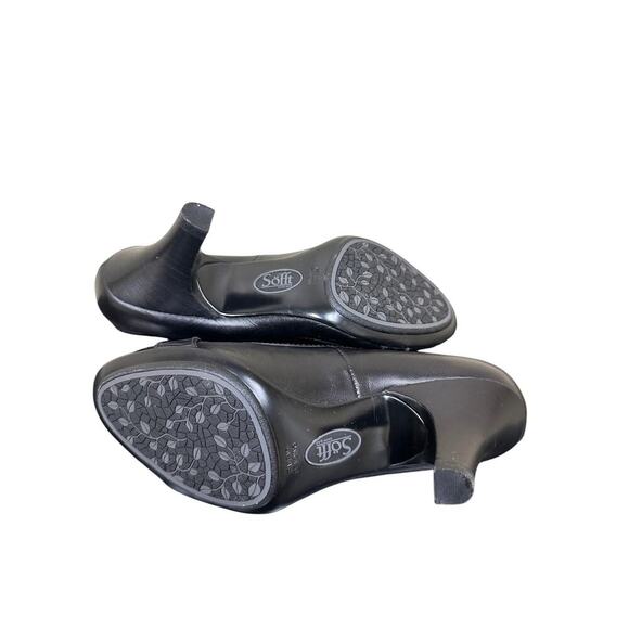 Sofft Size 5 Black Leather Work Unique Career Heel Pump Shoe Office Siren Career - Picture 9 of 12